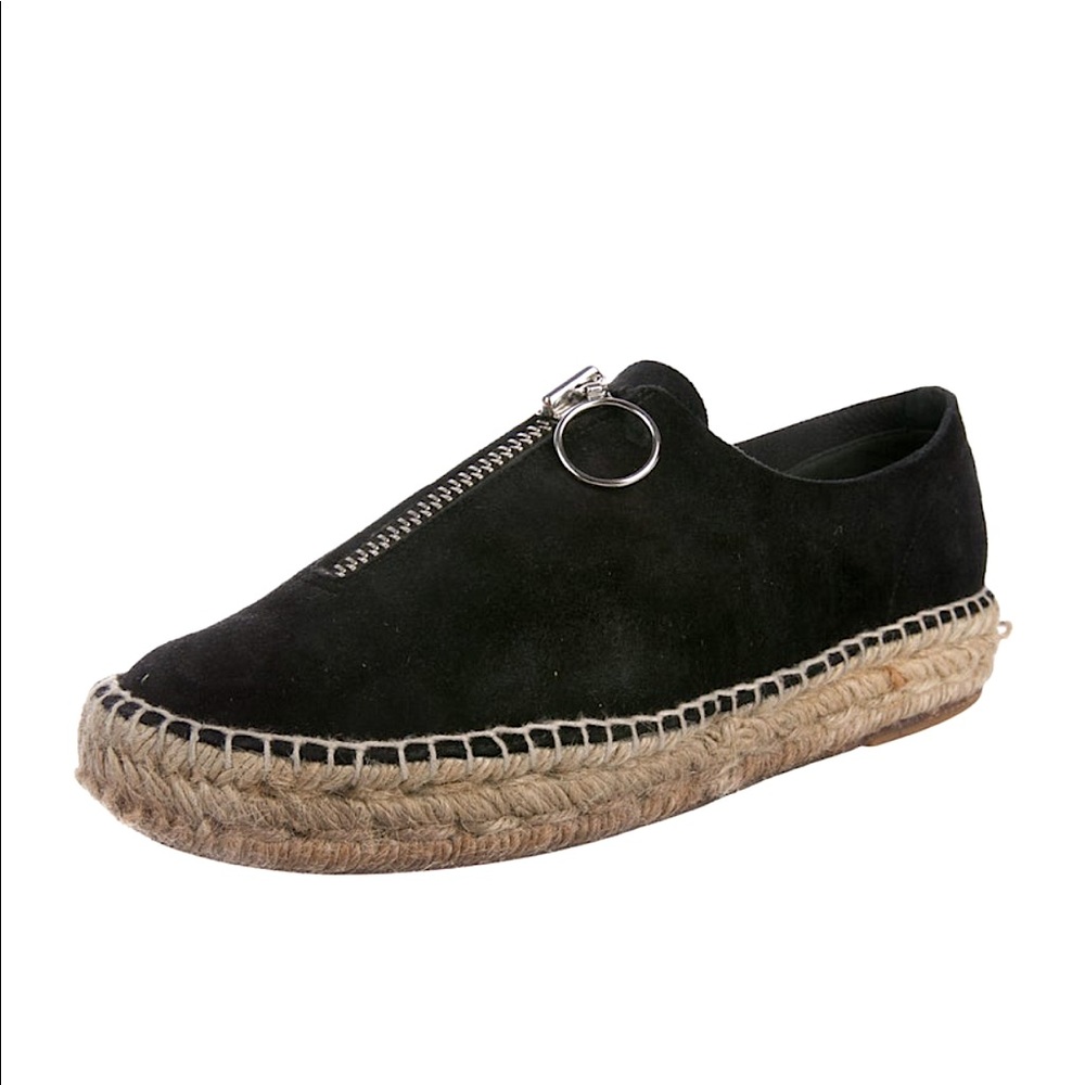Alexander Wang black suede Devon round toe Espadrilles
